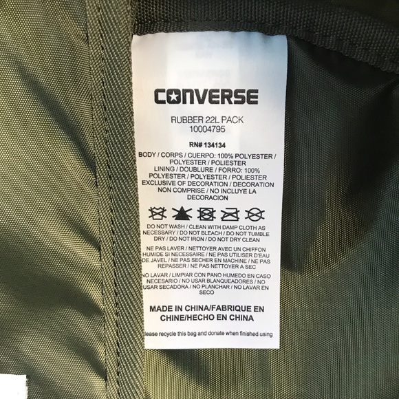 NWT Converse Rubber 22L Hods Backpack Military - Picture 6 of 7